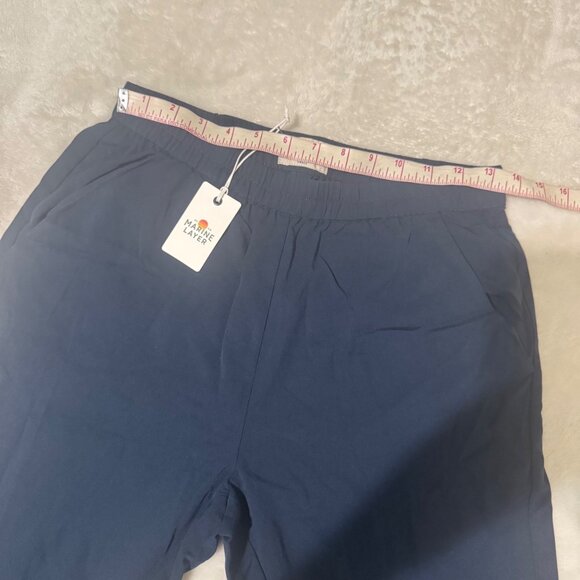 Marine Layer Allison Pant Navy Infill Elastic Waistband size Small 2 pockets new - Picture 8 of 13